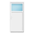 Nebeneingangstür 88x185 cm Weiß 1/3 Glas