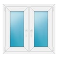 Zweiflügeliges Fenster 94x90 cm Weiß