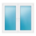 Zweiflügeliges Fenster 136x128 cm Weiß