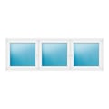 Dreiflügeliges Fenster 270x90 cm Weiß