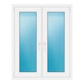 Zweiflügeliges Fenster 100x125 cm Weiß