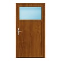 Nebeneingangstür 100x186 cm Golden Oak genarbt 1/3 Glas