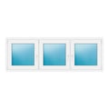 Dreiflügeliges Fenster 200x70 cm Weiß