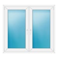 Zweiflügeliges Fenster 136x126 cm Weiß