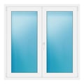 Zweiflügeliges Fenster 135,5x135,5 cm Weiß