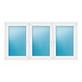 Dreiflügeliges Fenster 210x110 cm Weiß