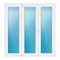 Dreiflügeliges Fenster 172x180 cm Weiß