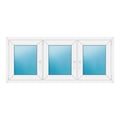 Dreiflügeliges Fenster 170x72 cm Weiß