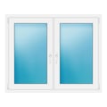 Zweiflügeliges Fenster 137x111,5 cm Weiß