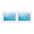 Zweiflügeliges Fenster 186x70 cm Weiß