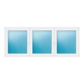 Dreiflügeliges Fenster 252x102 cm Weiß