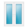 Zweiflügeliges Fenster 100,1x123 cm Weiß