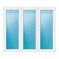 Dreiflügeliges Fenster 206x178 cm Weiß