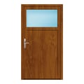 Nebeneingangstür 104x188 cm Golden Oak genarbt 1/3 Glas