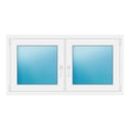 Zweiflügeliges Fenster 140x72 cm Weiß