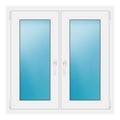 Zweiflügeliges Fenster 101x101 cm Weiß