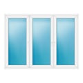 Dreiflügeliges Fenster 224x166 cm Weiß