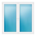 Zweiflügeliges Fenster 174x174 cm Weiß