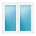 Zweiflügeliges Fenster 136x135 cm Weiß