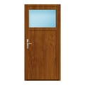 Nebeneingangstür 90x190 cm Golden Oak genarbt 1/3 Glas