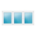 Dreiflügeliges Fenster 216x98 cm Weiß