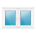 Zweiflügeliges Fenster 116x78 cm Weiß