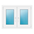 Zweiflügeliges Fenster 90x70 cm Weiß