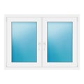 Zweiflügeliges Fenster 130x95 cm Weiß