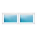 Zweiflügeliges Fenster 198x70,5 cm Weiß