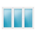 Dreiflügeliges Fenster 220x152 cm Weiß
