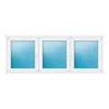 Dreiflügeliges Fenster 230x90 cm Weiß