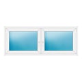 Zweiflügeliges Fenster 186x74 cm Weiß