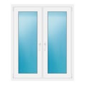Zweiflügeliges Fenster 109x132,5 cm Weiß
