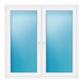 Zweiflügeliges Fenster 148x148 cm Weiß