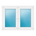 Zweiflügeliges Fenster 126x96 cm Weiß
