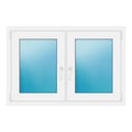 Zweiflügeliges Fenster 118x79 cm Weiß