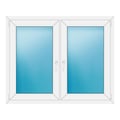 Zweiflügeliges Fenster 136x110 cm Weiß