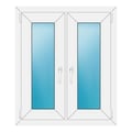 Zweiflügeliges Fenster 80x94 cm Weiß