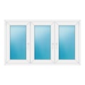 Dreiflügeliges Fenster 168x100 cm Weiß