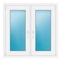 Zweiflügeliges Fenster 99x99 cm Weiß