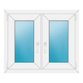 Zweiflügeliges Fenster 90x76 cm Weiß