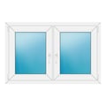 Zweiflügeliges Fenster 124x80 cm Weiß