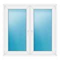 Zweiflügeliges Fenster 132x128 cm Weiß