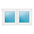 Zweiflügeliges Fenster 124x70 cm Weiß