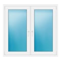 Zweiflügeliges Fenster 134x128 cm Weiß
