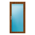 Nebeneingangstür 100x200 cm Golden Oak genarbt Vollglas