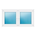 Zweiflügeliges Fenster 148x80 cm Weiß