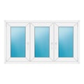 Dreiflügeliges Fenster 150x86 cm Weiß