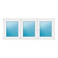 Dreiflügeliges Fenster 194x82 cm Weiß