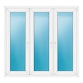 Dreiflügeliges Fenster 160x152 cm Weiß